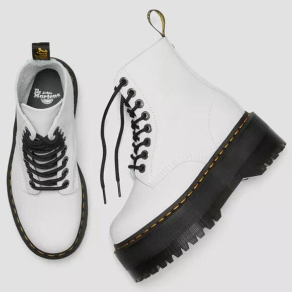 Dr. Martens 1460 Pascal Max Leather Platform Boots Tall Chunky Doc Marten Pisa - Picture 12 of 12